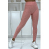 Legging taille haute matelassé rose - 2