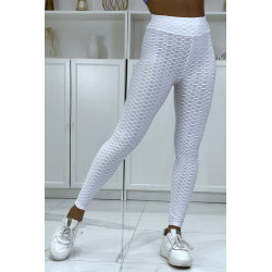 Legging taille haute matelassé blanc - 3