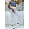 Legging taille haute matelassé blanc - 5