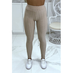 Legging taille haute matelassé beige - 3