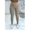 Legging taille haute matelassé beige - 3