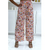 Pantalon palazzo rose motif fleuris en coton - 2