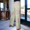 Pantalon palazzo pistache motif fleuris   - 3