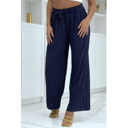 Pantalon palazzo marine avec motif - 2