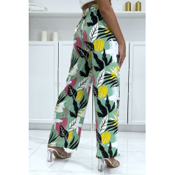 Pantalon palazzo avec sublime motif vert - 1