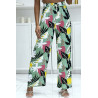 Pantalon palazzo avec sublime motif vert - 3