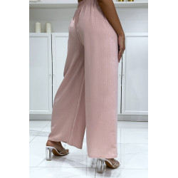 Pantalon palazzo uni rose très tendance - 1