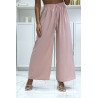 Pantalon palazzo uni rose très tendance - 3