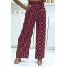 Pantalon palazzo rouge en coton avec petit pois - 2