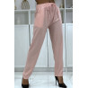 Pantalon fluide rose coupe carotte B-40 - 2