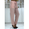 Pantalon fluide rose coupe carotte B-40 - 3