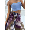 Pantalon palazzo plissé violet tie-dye - 4