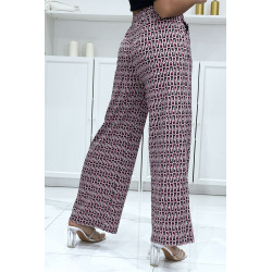 Pantalon palazzo joli motif noir avec poches - 4