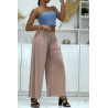 Pantalon palazzo plissé rose très tendance - 1