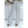 Pantalon palazzo blanc en coton avec petit pois - 3