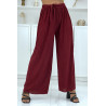 Pantalon palazzo plissé bordeaux avec joli rayure - 1