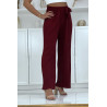 Pantalon palazzo plissé bordeaux avec joli motif - 2