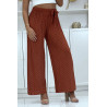 Pantalon palazzo cognac avec motif - 1