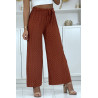 Pantalon palazzo cognac avec motif - 3