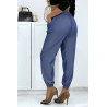 Pantalon cargo effet jean bleu royal - 4