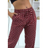 Pantalon fluide bordeaux à pois A-5 - 3