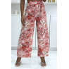 Pantalon palazzo fleuris rose motif fleure - 2