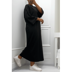 Longue robe over size en coton noire très épais - 3