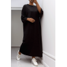 Longue robe over size en coton noire très épais - 5