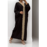 Longue abaya noire over size avec une jolie dentelle - 2