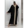 Longue abaya noire over size avec une jolie dentelle - 4