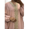 Longue abaya rose over size avec une jolie dentelle  - 5