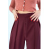 Pantalon bordeaux bouffant taille haute à pinces