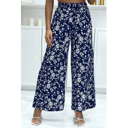 Pantalon palazzo plissé royal motif fleuris très tendance