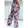 Pantalon palazzo avec sublime motif marine fuchsia 