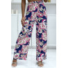 Pantalon palazzo avec sublime motif marine fuchsia 