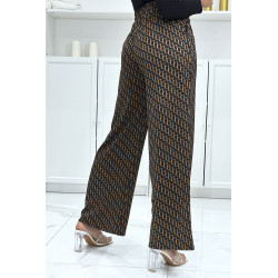 Pantalon palazzo moti D marron et noir inspiration de marque 