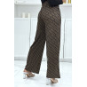 Pantalon palazzo moti D marron et noir inspiration de marque 