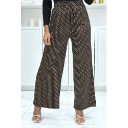 Pantalon palazzo moti D marron et noir inspiration de marque 