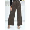 Pantalon palazzo moti D marron et noir inspiration de marque 