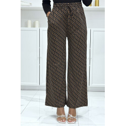 Pantalon palazzo moti D marron et noir inspiration de marque 