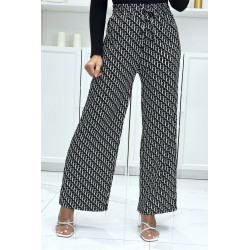 Pantalon palazzo moti D noir et blanc inspiration de marque 