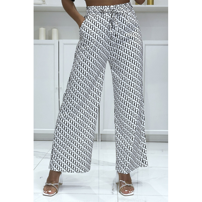 Pantalon palazzo moti D blanc inspiration de marque 