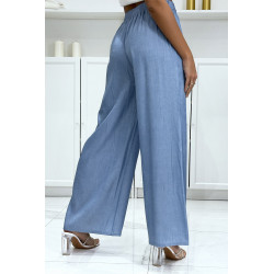 Pantalon palazzo couleur jeans bleu ciel 