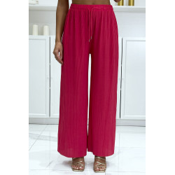 Pantalon palazzo fuchsia plissé très tendance - 2