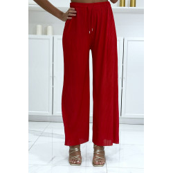 Pantalon palazzo rouge plissé très tendance - 2