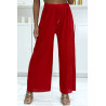 Pantalon palazzo rouge plissé très tendance - 3