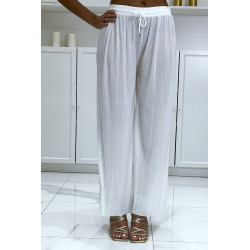 Pantalon palazzo blanc plissé très tendance - 2