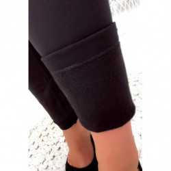 Leggings grande taille marine molletonné à l'intérieur taille haute extra chaud. 9206